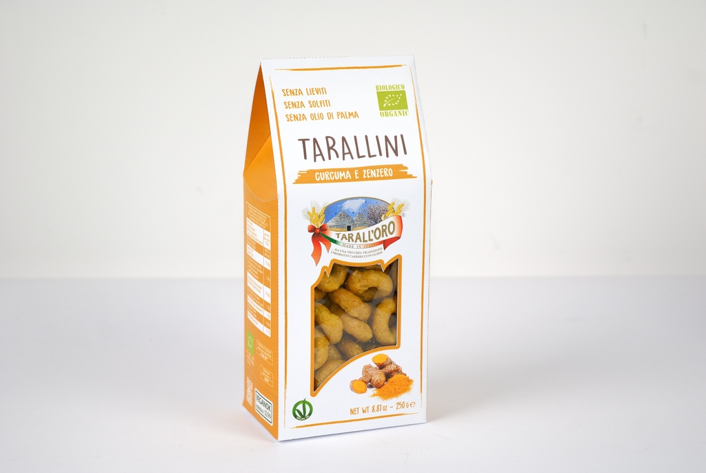 Tarallini kurkuma a zázvor kroužky 250g 